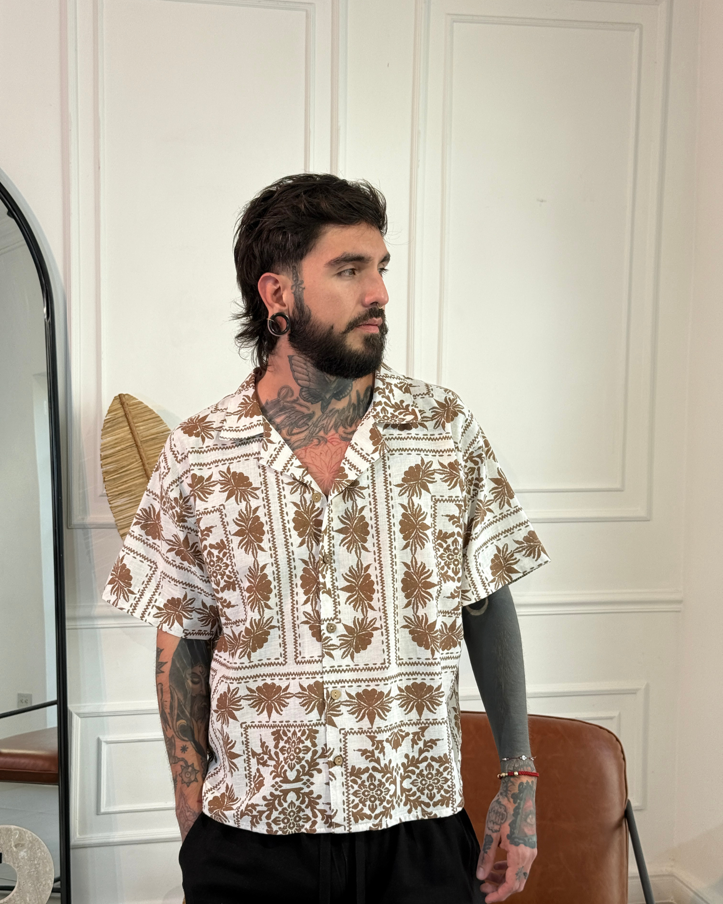 Camisa napoleon arabescos white - LUCHADOR COLOMBIA