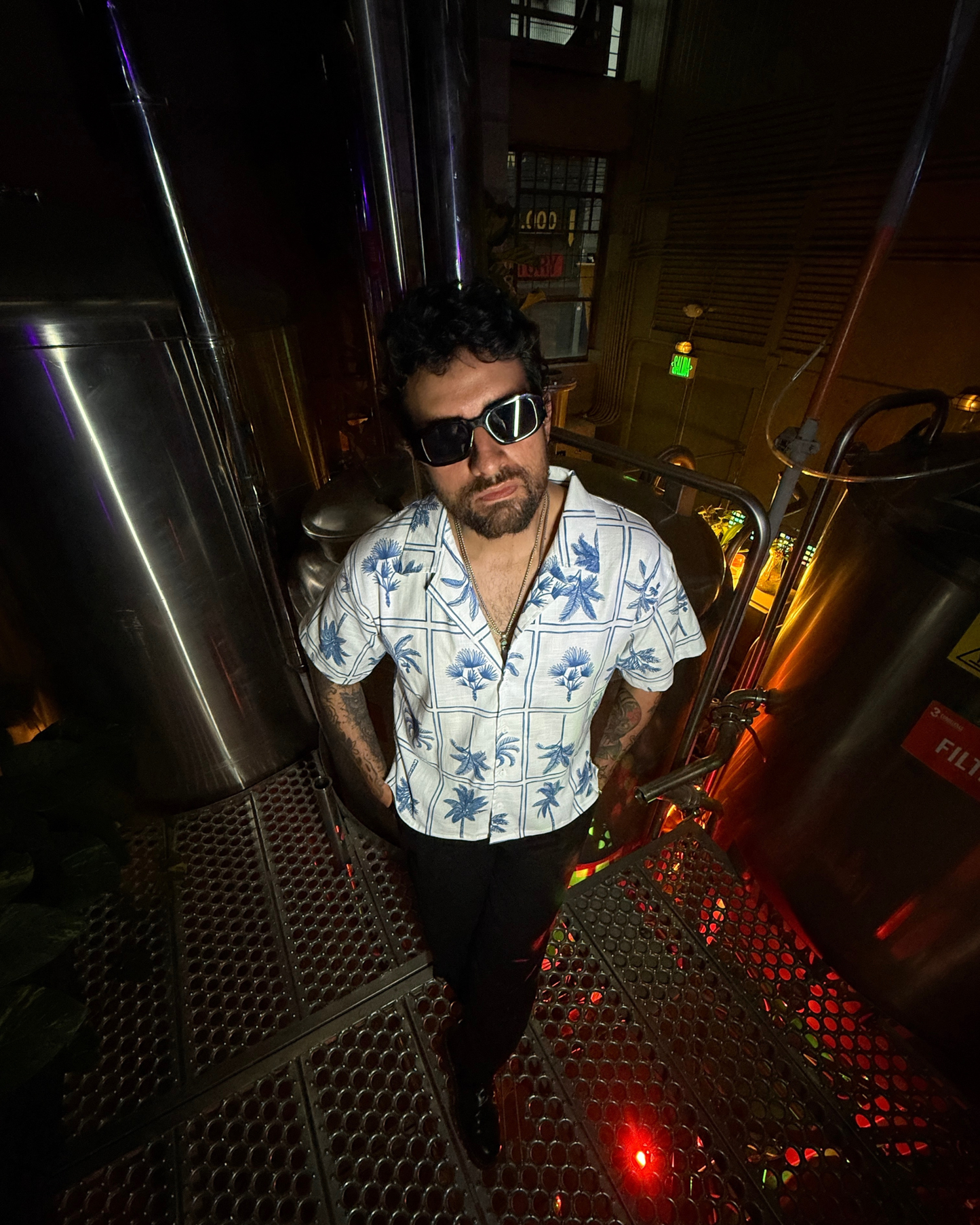 Camisa napoleon blue palms - LUCHADOR COLOMBIA