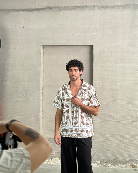 Camisa 3/4 arabescos Brown - LUCHADOR COLOMBIA