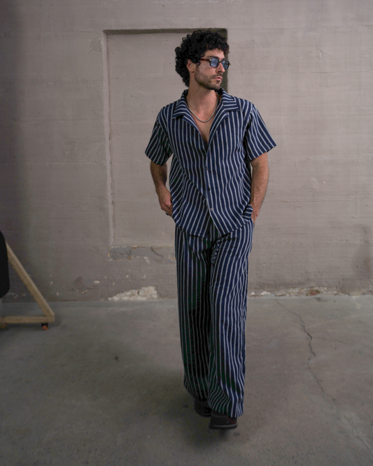 Camisa 3/4 Blue lines - LUCHADOR COLOMBIA