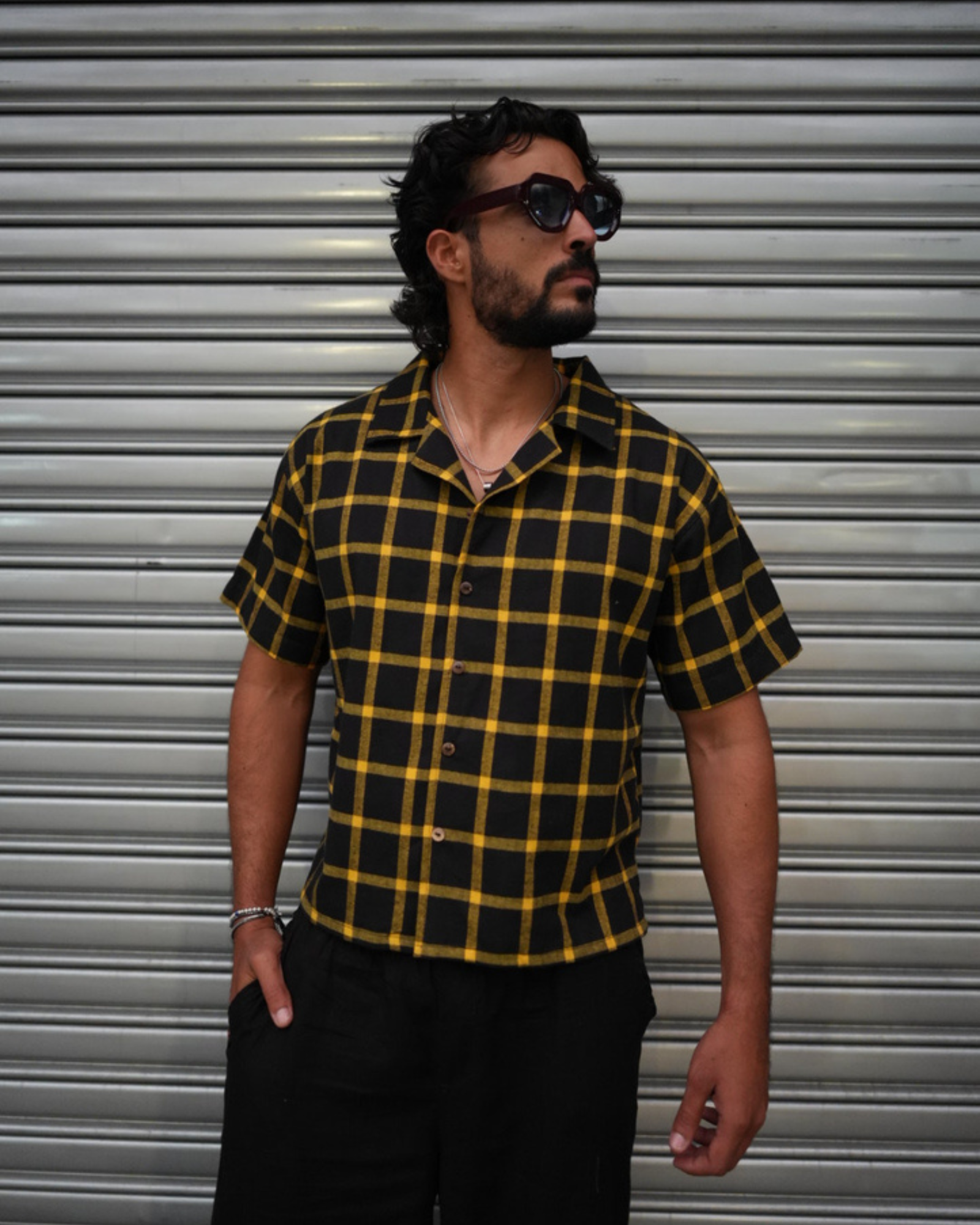 Camisa napoleon cuadros yellow - LUCHADOR COLOMBIA