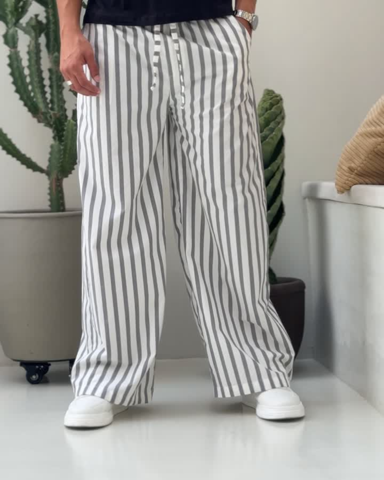 Pant bari grey lines - LUCHADOR COLOMBIA
