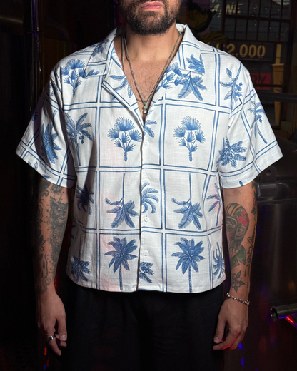 Camisa napoleon blue palms - LUCHADOR COLOMBIA