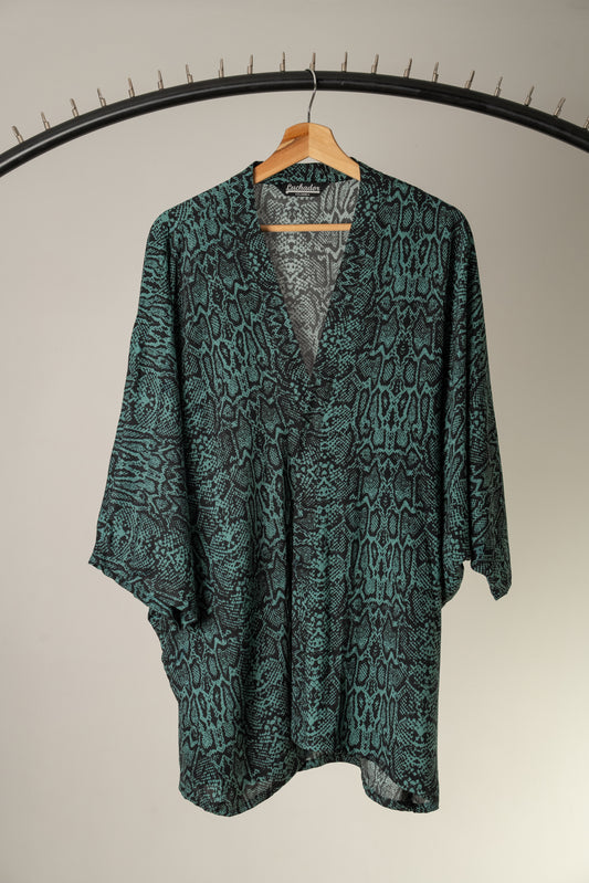 Kimono green leopard