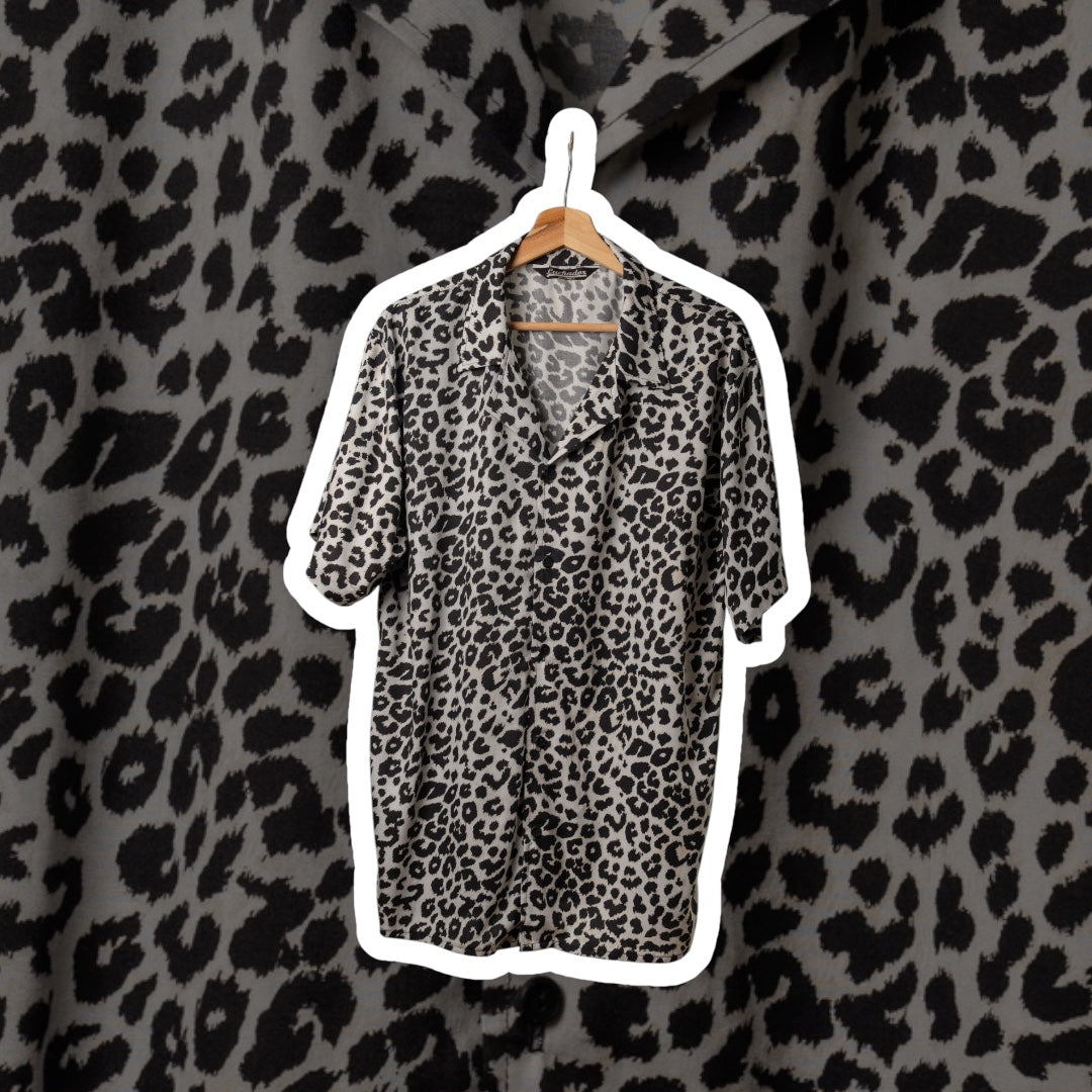 Camisa 3/4 grey leopard