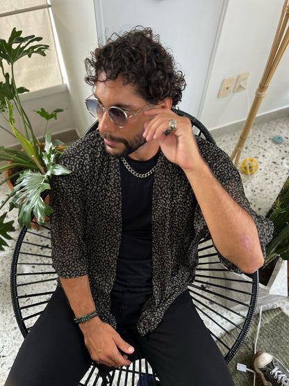 Kimono malla leopard green - LUCHADOR COLOMBIA