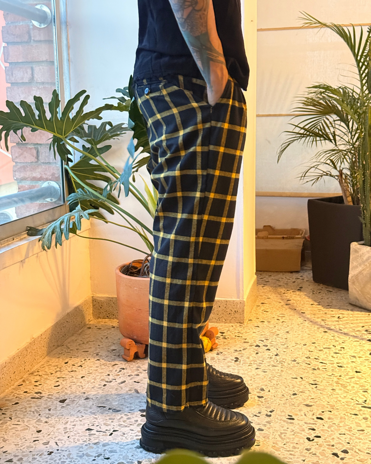 Pant boho cuadros