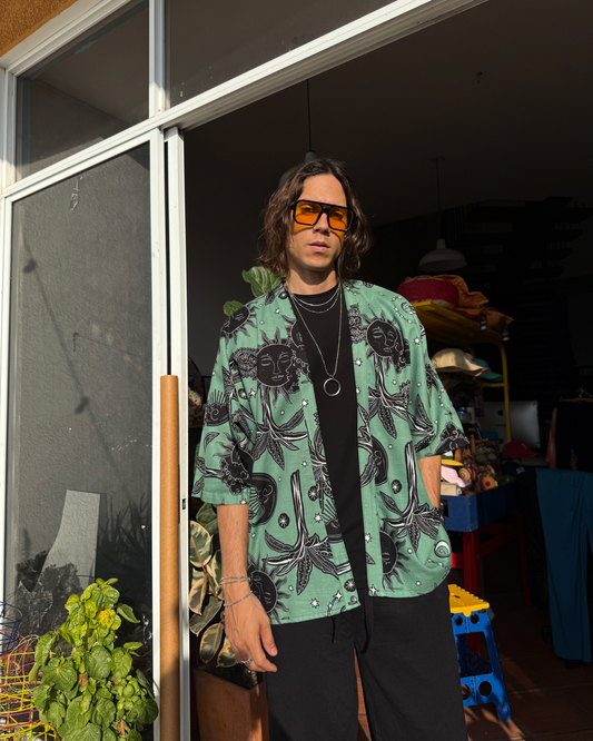 Kimono green sun