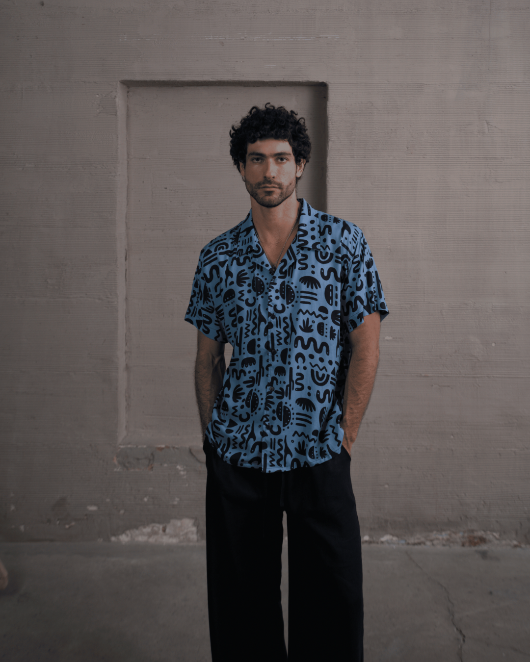 Camisa 3/4 onda azul - LUCHADOR COLOMBIA