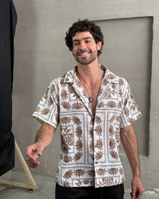 Camisa 3/4 arabescos Brown - LUCHADOR COLOMBIA