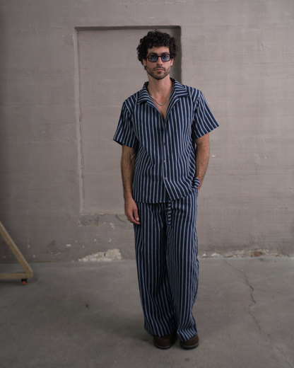 Camisa 3/4 Blue lines - LUCHADOR COLOMBIA