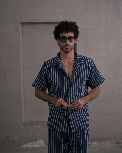 Camisa 3/4 Blue lines - LUCHADOR COLOMBIA