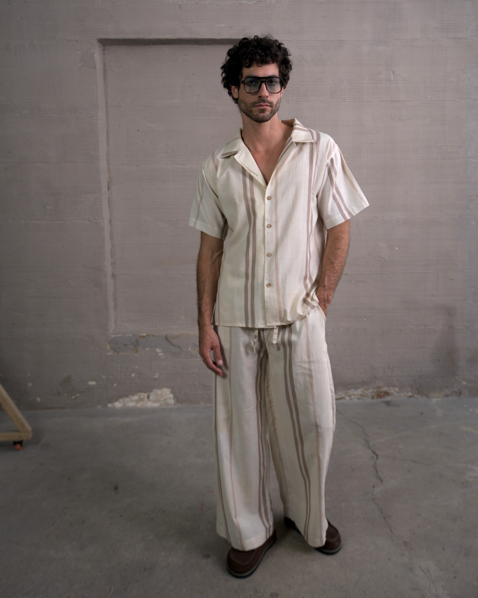 Camisa 3/4 Brown lines - LUCHADOR COLOMBIA