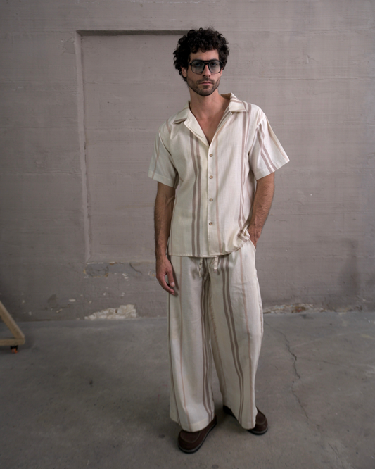 Camisa 3/4 Brown lines - LUCHADOR COLOMBIA