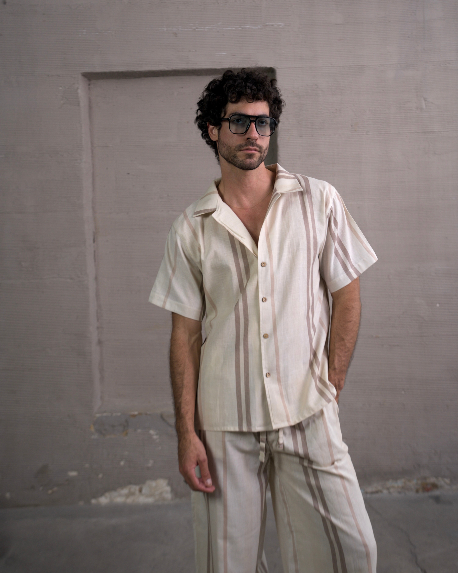 Camisa 3/4 Brown lines - LUCHADOR COLOMBIA