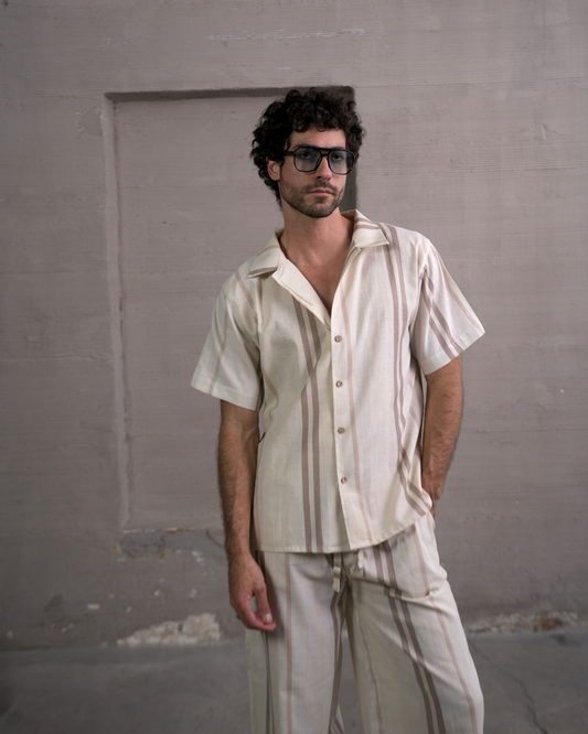 Camisa 3/4 Brown lines - LUCHADOR COLOMBIA